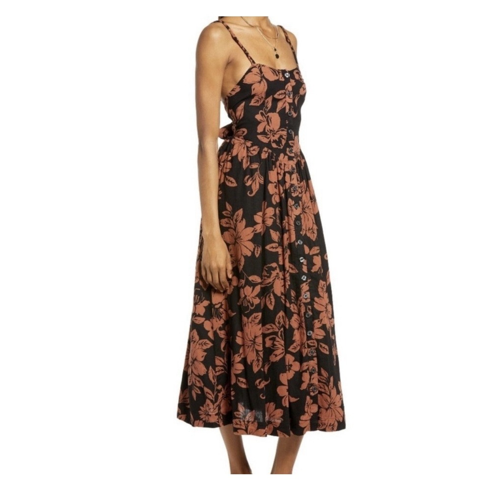NEW Free People Perfect Maxi Dress Women's Large Sundress Floral Linen Blend